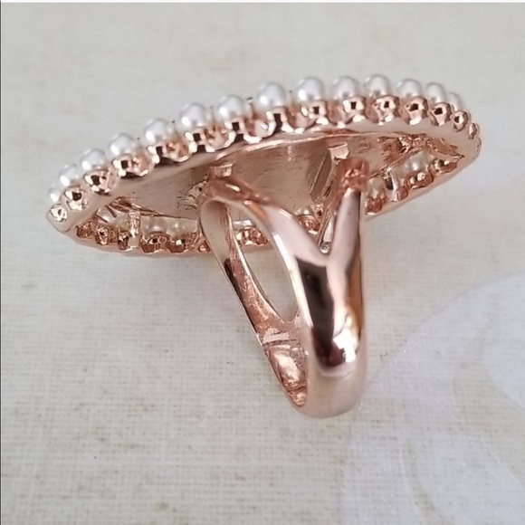 Amedeo "Giulietta" Cameo Pearl Crystal Ring SZ 7 - Picture 2 of 16